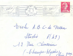 BREST-PPAL FINISTERE OMec RBV ILLUSTRÉE 10-2-1956 … / CITÉ MARITIME / CENTRE DE TOURISME - Mechanical Postmarks (Advertisement)