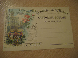 10 Centesimi 1894 Cancel Palace Postal Stationery Card Nº 40112 SAN MARINO Italy Italia - Interi Postali