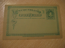 1c Post Card NEWFOUNDLAND Postal Stationery Card Canada - Ganzsachen