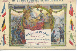 14/18 UNION DES SOCIETES DE TIR DE FRANCE Verso Cachet Ministère De La Guerre Adressé à Un Interprète Armée Anglaise - Waffenschiessen