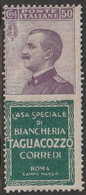 Italia Regno - 145 Pubblicitari  1924/25 - 50 C. Tagliacozzo N. 17. Cert. R. Diena. Cat. € 7500,00. SPL - Publicité