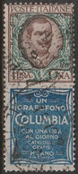 Italia Regno - 147 Pubblicitari  1924-25 - L. 1 Columbia N. 19. Cert. Todisco. Cat. € 1800,00. SPL - Publicité