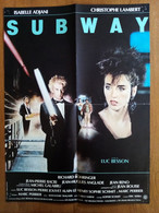 AFFICHE CINEMA ORIGINALE FILM SUBWAY 1985 ISABELLE ADJANI CHRISTOPHE LAMBERT BOHRINGER RENO 52.3CMX38.8CM DE LUC BESSON - Affiches & Posters