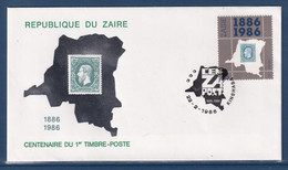 ⭐ Zaïre - FDC - Premier Jour - Centenaire Du 1 Er Timbre Poste - 1986 ⭐ - 1980-1989