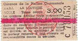 Ticket D'entrée à L'ancienne Piscine Communale De La Louvière, Rue Toisoul (année 1960) - Tickets - Entradas