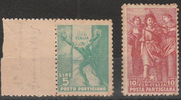 212 Parma  1945 - Posta Partigiana N. 1/2. Cert. Todisco. Cat. € 1000,00. MNH - Ortsausgaben/Autonome A.