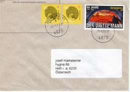 Brief Von 4870 Vöcklamarkt Mit 85 Cent  Mischfrankatur Der Dritte Mann 2022 - Lettres & Documents