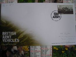 FDC Véhicules De L'armée Britannique, British Army Vehicles, Churchill AVRE - 2011-2020 Dezimalausgaben