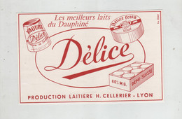 Délice Frais Production Laitière Cellerier Lyon 1957  Les Meilleurs Laits Du Dauphiné Demi Suisse Yaourt - Werbung