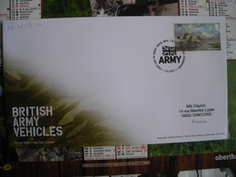FDC Véhicules De L'armée Britannique, British Army Vehicles, Challenger 2 - 2011-2020 Decimal Issues