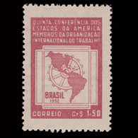 BRAZIL.1952.1,50CR.BRNSH PINK.SCOTT 720.MH Mint Hinged. - Ongebruikt