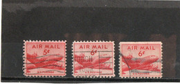 ETATS - UNIS   1947-49  Poste Aérienne  Y.T. N° 34  35  35a  Oblitéré - 2a. 1941-1960 Used