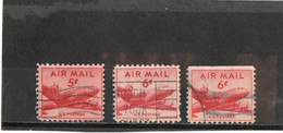 ETATS - UNIS   1947-49  Poste Aérienne  Y.T. N° 34  35  35a  Oblitéré - 2a. 1941-1960 Gebraucht