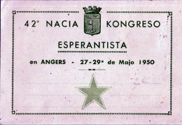 Carte Esperanto - Congres D'Angers 1950 - Esperanto
