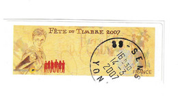 VIGNETTE LISA " Fête Du Timbre 2007 HARRY POTTER " Oblitérée 14 MARS 2007 SENS - 1999-2009 Illustrated Franking Labels