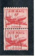 ETATS - UNIS   1947-49  Poste Aérienne  Y.T. N° 35a  Oblitéré - 2a. 1941-1960 Gebraucht