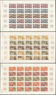 ST.PIERRE & MIQUELON  ESSAIS DE COULEUR N°395 /397 Bâteaux 3 Feuilles De 25 Timbres  Qualité:** Cote:3750 - Geschnittene, Druckproben Und Abarten