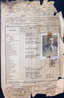 A19523 - SCHOOL CERTIFICATE ROMANIA SIBIU 1945 LICEUL COMERCIAL SCHOOL GRADES VINTAGE PORTRAIT TIMBRU FISCAL STAMP - Diplômes & Bulletins Scolaires