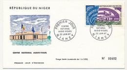 NIGER - Enveloppe FDC - 100F Centre National Audio-visuel - NIAMEY - 22 Juin 1967 - Niger (1960-...)