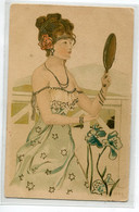 ILLUSTRATEUR  ART NOUVEAU Série 1025 Jeune Femme  Au Miroir Bijoux Cheveux Fleurs  1900    D13 2022 - 1900-1949