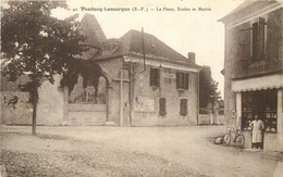 PONTACQ LAMARQUE - La Place, écoles Et Mairie. - Pontacq
