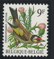 Belgium Eurasian Goldfinch Bird Buzin 'Chardonneret' 9f Typo Paper 1986 MNH SG#2853 MI#2242v SC#1228 - Nuevos