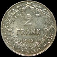 LaZooRo: Belgium 2 Francs Frank 1912 XF / UNC - Silver - 2 Francos