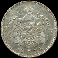 LaZooRo: Belgium 20 Francs Frank 1934 XF - Silver - 20 Francs & 4 Belgas