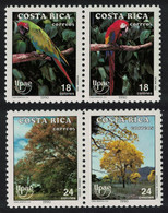 Costa Rica Macaw Birds Trees Natural World UPAEP 4v Pairs 1990 MNH SG#1508-1511 MI#1381-1384 SC#433-436 CV€16.- - Costa Rica