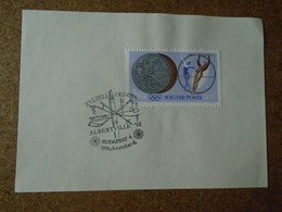 D191052  Hungary  Commemorative Handstamp  -Winter Olympic Games -Albertville '92  -  1991  - Budapest - Sonstige & Ohne Zuordnung