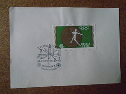 D191054  Hungary  Commemorative Handstamp  -Winter Olympic Games -Albertville '92  -  1991  - Budapest - Sonstige & Ohne Zuordnung