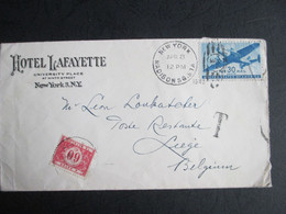 Tx 40 Op Brief Verstuurd Uit USA  (Hotel Lafayette N.Y.) - Briefe U. Dokumente
