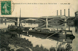 Argenteuil * Les Bords De Seine Et Usines De La Ville De Paris * Péniche Batellerie * Cheminée - Argenteuil