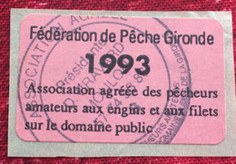 Vignette-☛Fédération De Pêche De Gironde 33 Pêcheurs Amateurs-☛Erinnophilie,Stamp,Timbre,Sticker-Aufkleber-Bollo-Viñeta - Sport