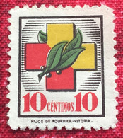 Vignette -☛croix Rouge Espagnole ?10 Centimos -☛Erinnophilie,Stamp,Timbre,Sticker-Aufkleber-Bollo-Viñeta - Rode Kruis