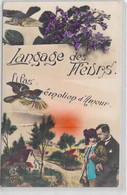 CPA FLEURS - Langage Des Fleurs - Lilas - Emotion D'Amour - Oiseau - Couple - Village - Fleurs