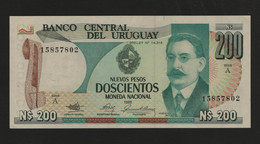 Uruguay, 200 Nuevos Pesos, 1986 ND Issue - Uruguay