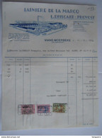 1963 Driscart-Provost Lainière De La Marcq Viane-Moerbeke Facture Lacomblet Hornu Taxe 1407 Fr - Kleding & Textiel