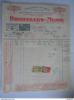 1949 H. Nehm & Co Bruxelles-Mode Merceries En Gros Spécialité De Boutons Facture Ets Bayens Iddergem Taxe 1,8 Fr - Vestiario & Tessile