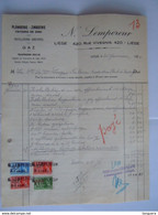 1940 N. Lempereur Plomberie Zinguerie Installations Sanitaires Liège Facture Liège Palace Taxe 58,10 Fr - Documents