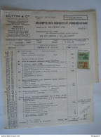 Mouscron 1969 Nuttin & Cie Transports Internationaux Facture Fiskale Zegels + Taxe De Transmission + Douane Herseaux - Automobilismo