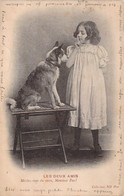 CPA ENFANT - Collection Les Deux Amis - N°1 Collection ND Photo - Dos Non Divisé - Chien Dressé Par Une Jeune Fille - Collections, Lots & Séries