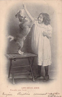 CPA ENFANT - Collection Les Deux Amis - N°3 Collection ND Photo - Dos Non Divisé - Chien Dressé Par Une Jeune Fille - Verzamelingen & Reeksen