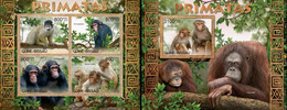 Guinea Bissau 2012, Animals, Primates, 4val In BF +BF - Gorilas