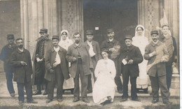 Real Photo Red Cross Wounded Soldiers And Nurses  Censure Lieu Grattage  Censor Croix Rouge Guerre 14 WWI - Croix-Rouge