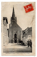 SAINT  BENOIT -- 1907-- L'église  Façade Principale Ouest  (animée) ....cachet.....................à Saisir - Saint Benoît
