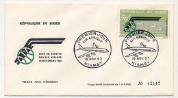 NIGER - Enveloppe FDC - 50F Air Afrique - NIAMEY - 19 Nov 1963 - Niger (1960-...)