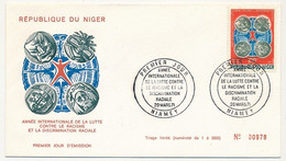 NIGER - 2 Enveloppes FDC - 100F Et 200F Année Internationale Lutte Contre Le Racisme... - NIAMEY - 20 Mars 1971 - Niger (1960-...)