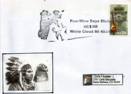 Fête Indienne  POW.WOW , Enveloppe Souvenir 2005 De White Cloud, Michigan. - Indiens D'Amérique