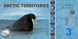 Territories Arctic 3,5 Polar Dollar 2014 UNC Polymer SECIMEN - Fictifs & Spécimens